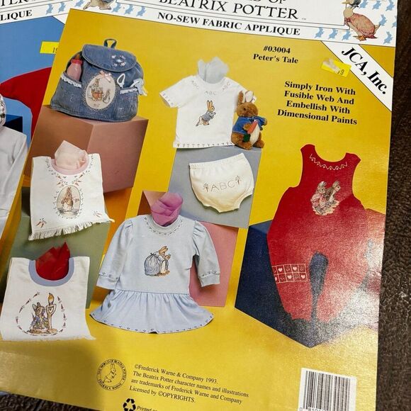 Vintage 1993 Beatrix Potter No-Sew Fabric Appliqués - Picture 2 of 9